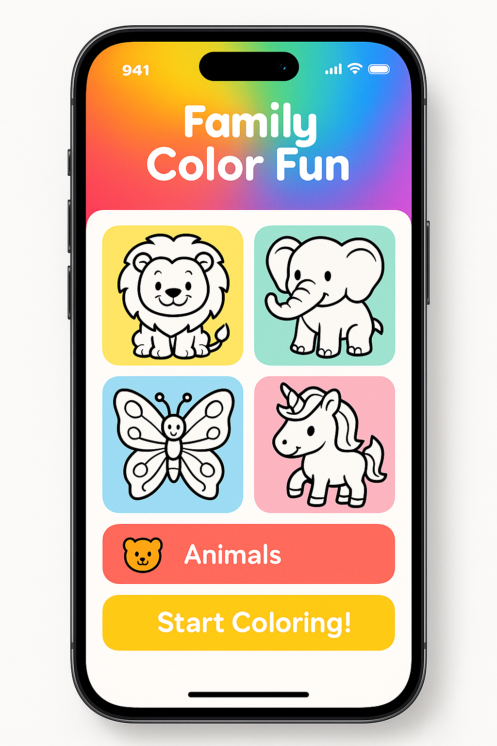 Family Color Fun - Interactive coloring app for families